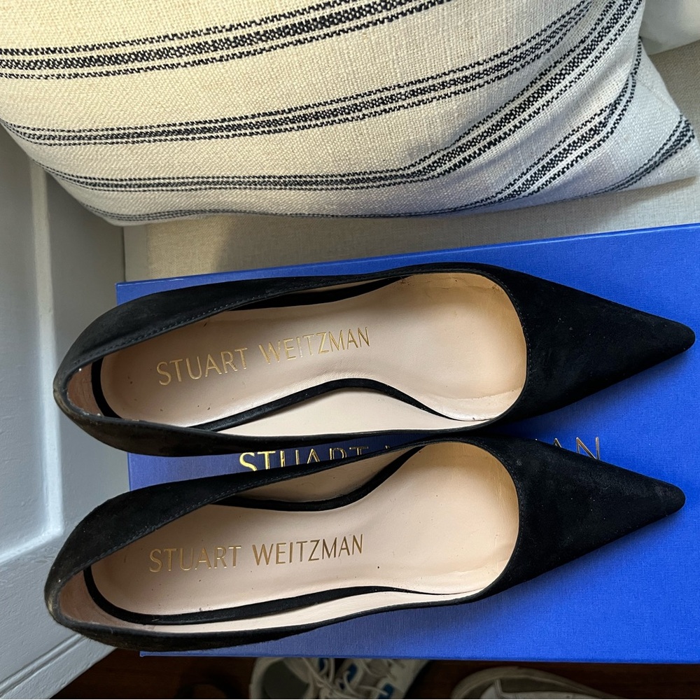 Stuart Weitzman Black Suede “Stuart 85 Pump” - Picture 9 of 11